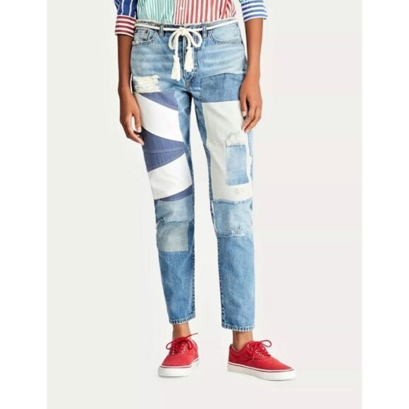 Polo Ralph Lauren Avery Boyfriend Patchwork Jeans - Picture 1 of 14